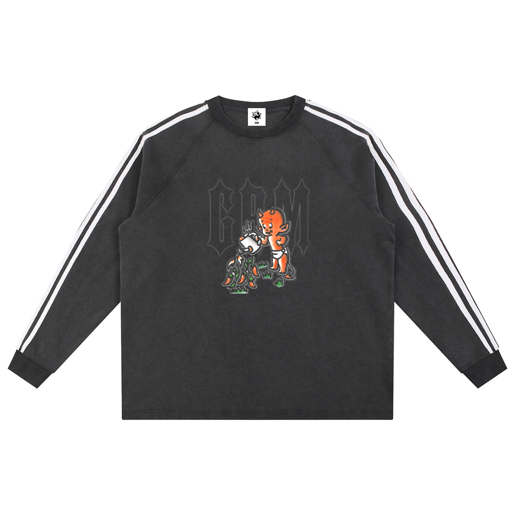 Snow Washed Contrast Tape Sweatshirt