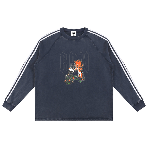 Snow Washed Contrast Tape Sweatshirt